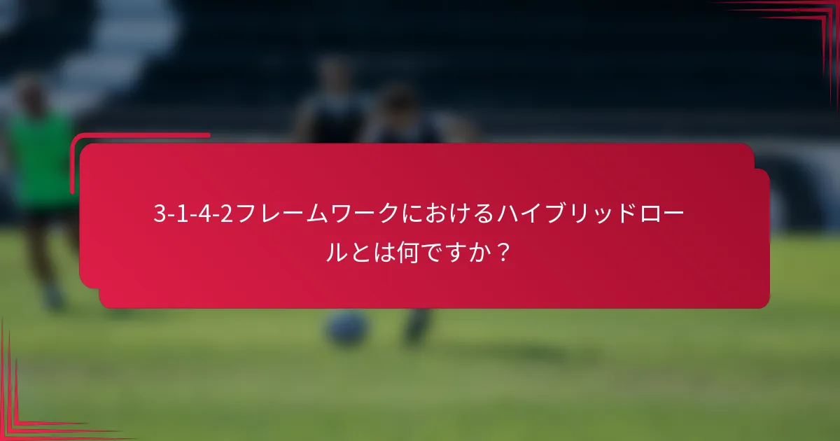 3-1-4-2フレームワークにおけるハイブリッドロールとは何ですか？