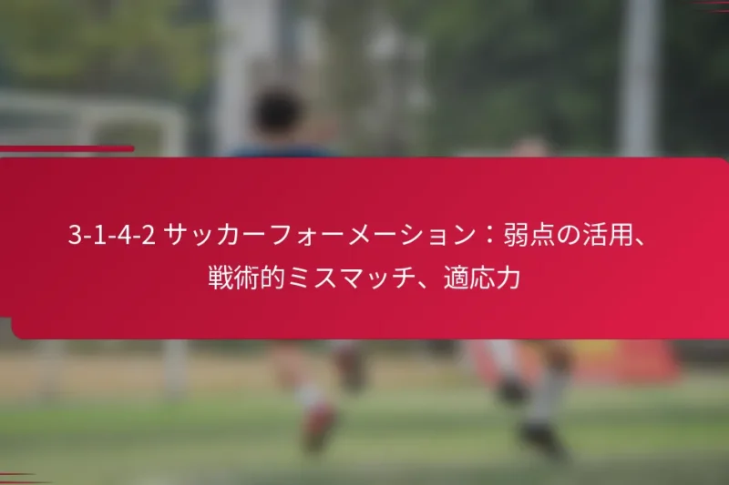 3-1-4-2 サッカーフォーメーション：弱点の活用、戦術的ミスマッチ、適応力