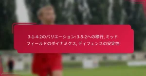 Read more about the article 3-1-4-2のバリエーション: 3-5-2への移行, ミッドフィールドのダイナミクス, ディフェンスの安定性