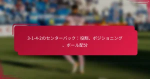 Read more about the article 3-1-4-2のセンターバック：役割、ポジショニング、ボール配分