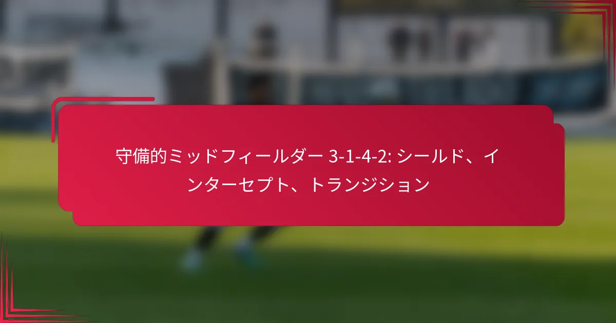 You are currently viewing 守備的ミッドフィールダー 3-1-4-2: シールド、インターセプト、トランジション
