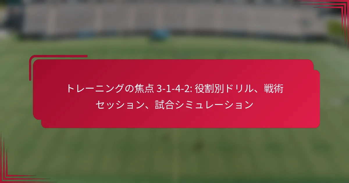You are currently viewing トレーニングの焦点 3-1-4-2: 役割別ドリル、戦術セッション、試合シミュレーション